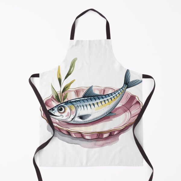 Item preview, Cartoon Watercolor Fish in a plate designed and sold by ArtQueen777.