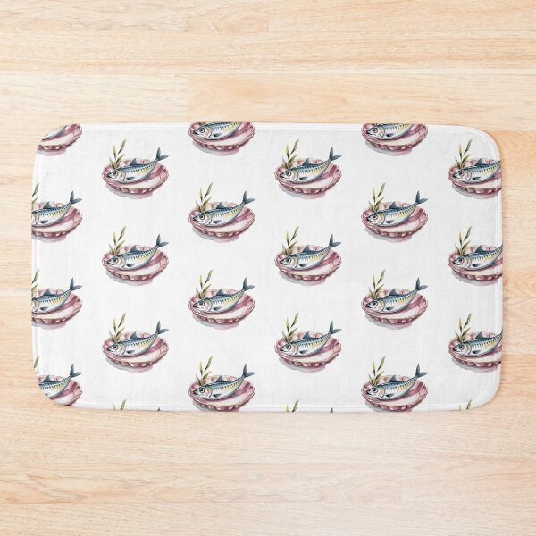 Item preview, Cartoon Watercolor Fish in a plate designed and sold by ArtQueen777.