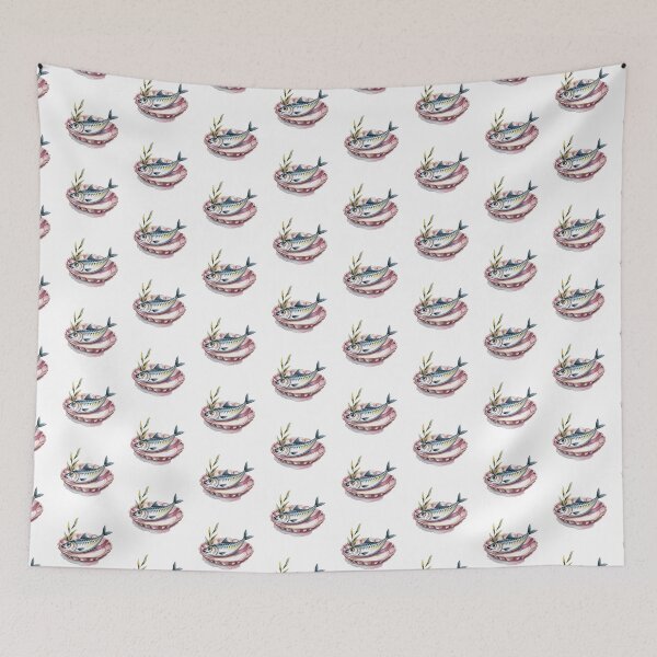 Item preview, Cartoon Watercolor Fish in a plate designed and sold by ArtQueen777.
