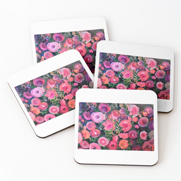 Item preview, Vibrant, abstract roses in pink, red, and purple. designed and sold by HeART by Nicoleen.