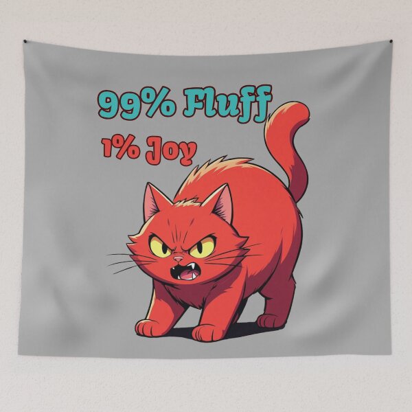 Item preview, 99% Fluff, 1% Joy – Angry Red Cat Cartoon designed and sold by ArtiQreate.