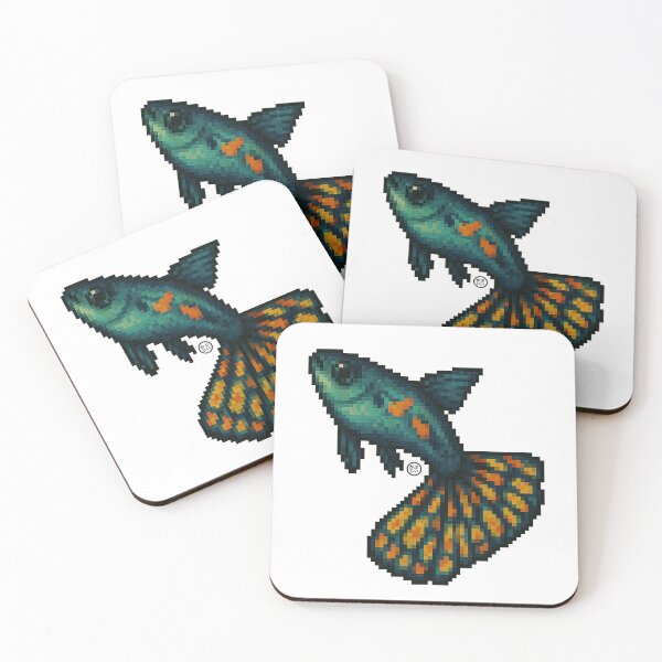 Item preview, Guppy Fish - Pixel Art - 8bit graphics 16bit graphics - Retro Fish Art - Mosaic Guppy designed and sold by Kabuji Store.