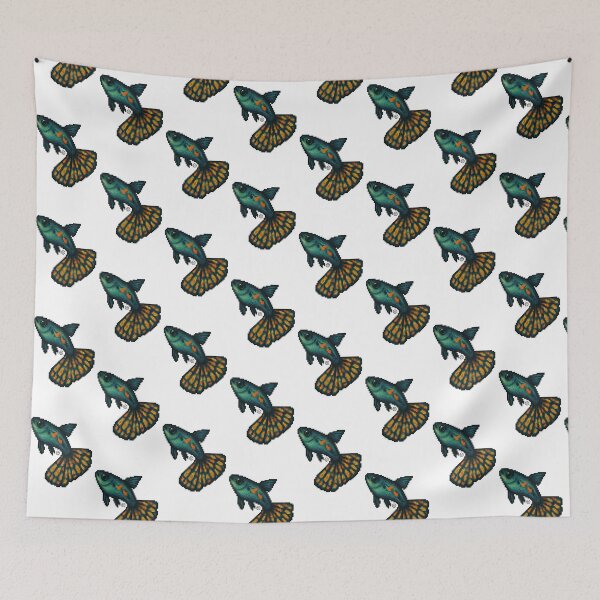 Item preview, Guppy Fish - Pixel Art - 8bit graphics 16bit graphics - Retro Fish Art - Mosaic Guppy designed and sold by Kabuji Store.