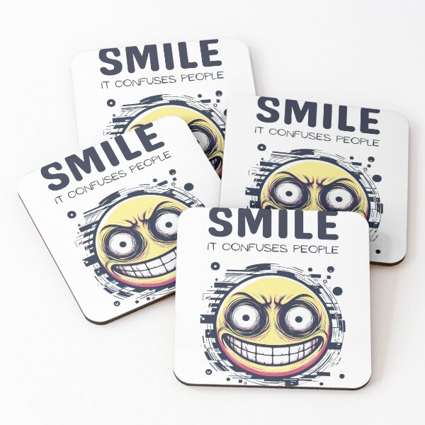 Item preview, SMILE IT CONFUSES PEOPLE – Funny Crazy Glitchy Akward Smile Face | Sarcastic Humor  designed and sold by Cree8if.