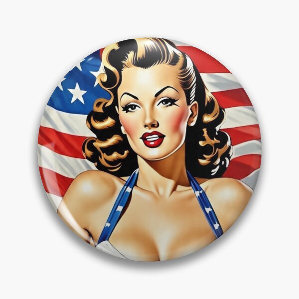 Item preview, Impresión artística clásica de chica pin-up patriótica estadounidense - Estilo vintage de los años 50 designed and sold by MissSaylor.