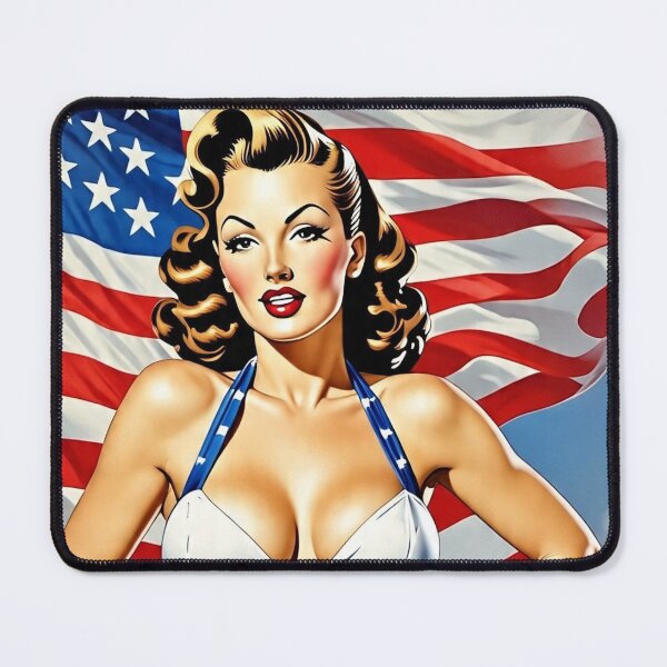 Item preview, Classic American Patriotic Pin-Up Girl Art Print - Vintage 1950s Style designed and sold by MissSaylor.