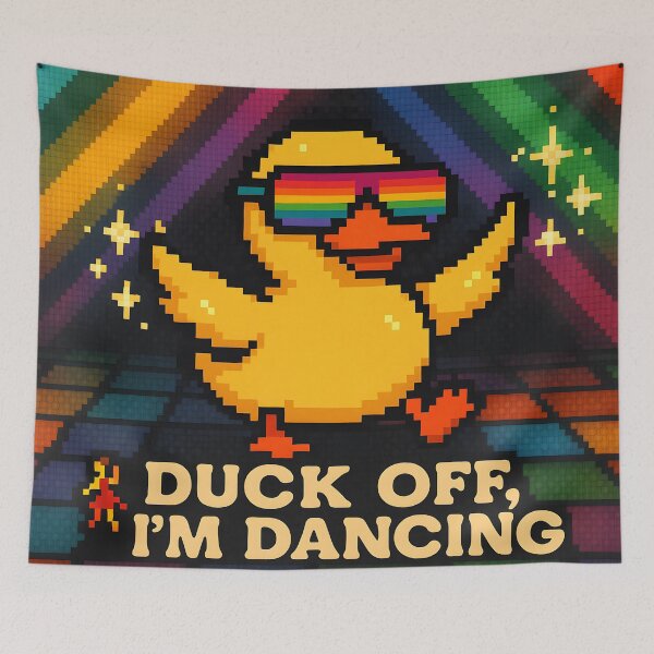 Item preview,  Funny Dancing Duck Pixel Art designed and sold by SassyArtistry.