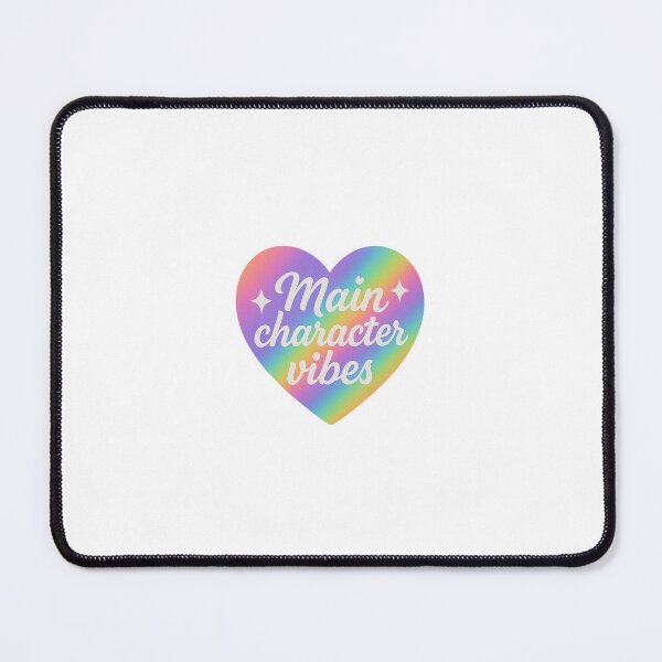 Item preview, Main Character Vibes Rainbow Holographic Heart -Aesthetic Cute Quote designed and sold by unique0703.
