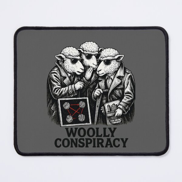 Item preview, Knitting Sheep Conspiracy Dark Humour designed and sold by Shoot-The-Moon.