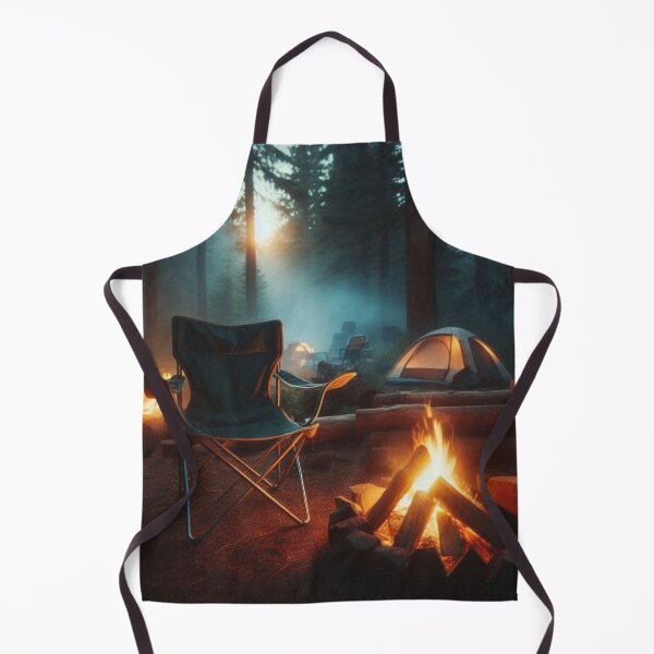 Item preview, Lone Campfire – Empty Folding Chair by the Fire Minimal Art designed and sold by ashokreddy343.