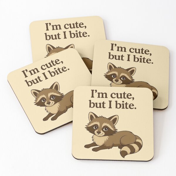 Item preview, I’m Cute But I Bite – Funny Raccoon Attitude Design designed and sold by PrintandJoy.