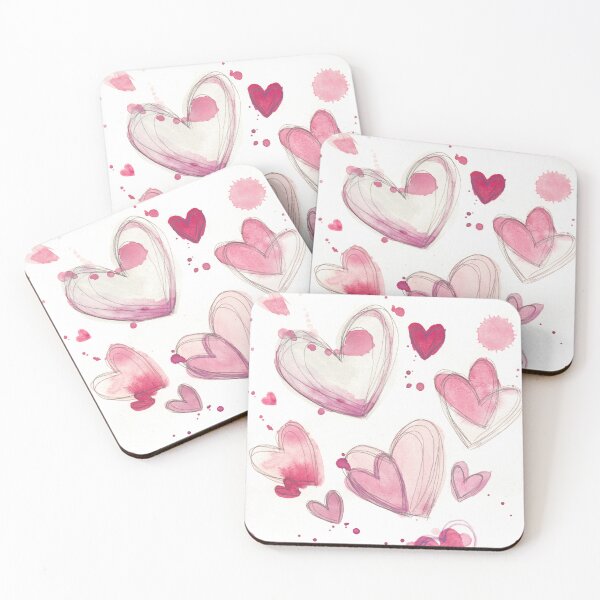 Item preview, Watercolour Painting of Love Hearts #2 designed and sold by PaintingPositives.