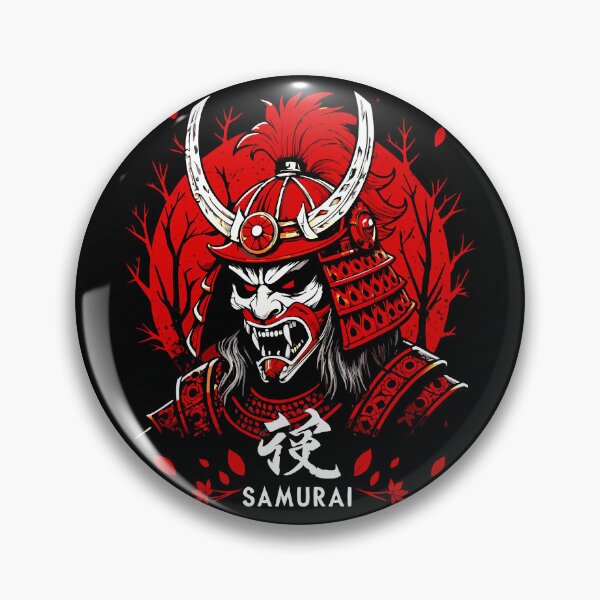 Item preview, Fierce Samurai Mask – Red and Black Warrior Art designed and sold by VikArtStudio.
