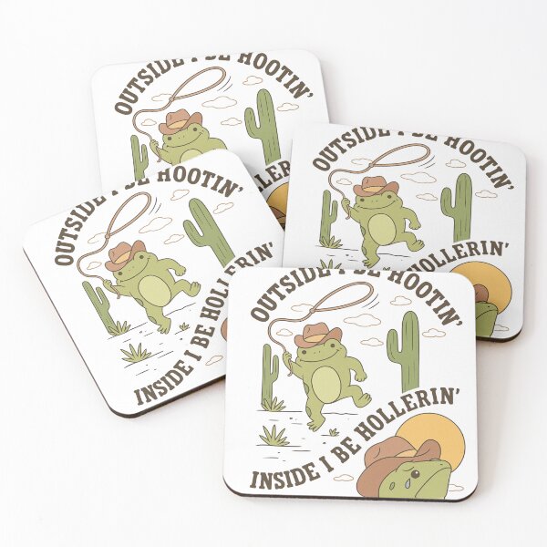 Item preview, Funny Cowboy Frog – Outside I Be Hootin’ Inside I Be Hollerin’ designed and sold by haitrieuic96.