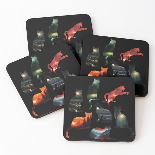 Item preview, Cat Silhouettes Filled with Landscapes | Cat Art designed and sold by UnhingedBird.