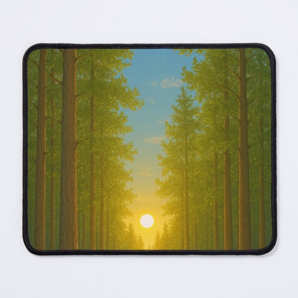 Item preview, Sunrise Through the Pine Forest Path designed and sold by TheWonkyEaselCo.