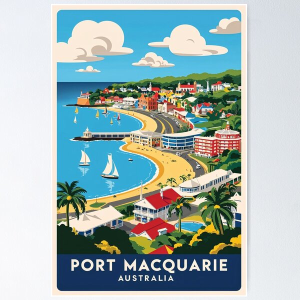 Item preview, Port Macquarie Australia Vintage Travel Tourism designed and sold by TravelersGems.