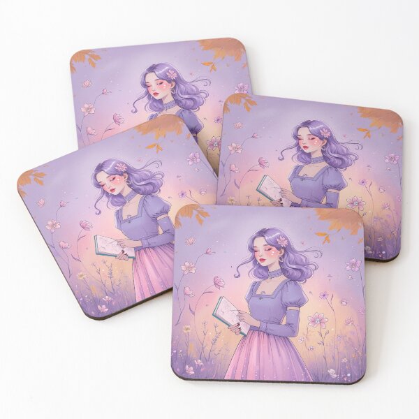 Item preview, Aesthetic Girl in Pastel Dream – Purple & Pink Floral Fall Design designed and sold by MOTAS Graphics .