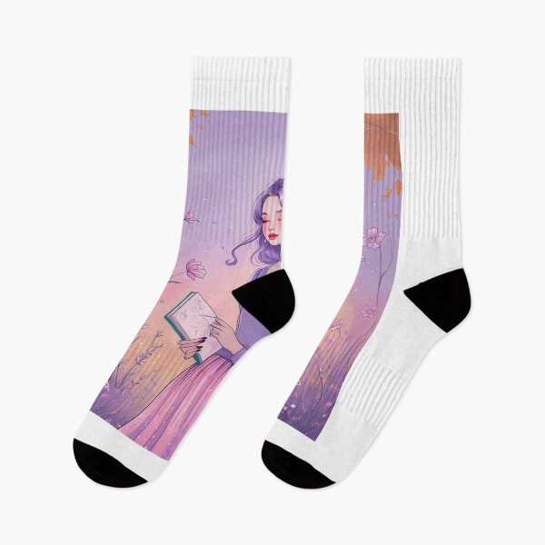 Item preview, Aesthetic Girl in Pastel Dream – Purple & Pink Floral Fall Design designed and sold by MOTAS FASHION .