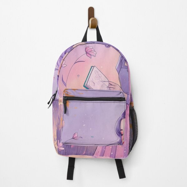 Item preview, Aesthetic Girl in Pastel Dream – Purple & Pink Floral Fall Design designed and sold by MOTAS Graphics .