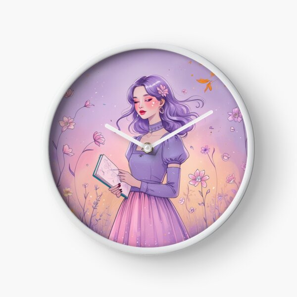 Item preview, Aesthetic Girl in Pastel Dream – Purple & Pink Floral Fall Design designed and sold by MOTAS FASHION .