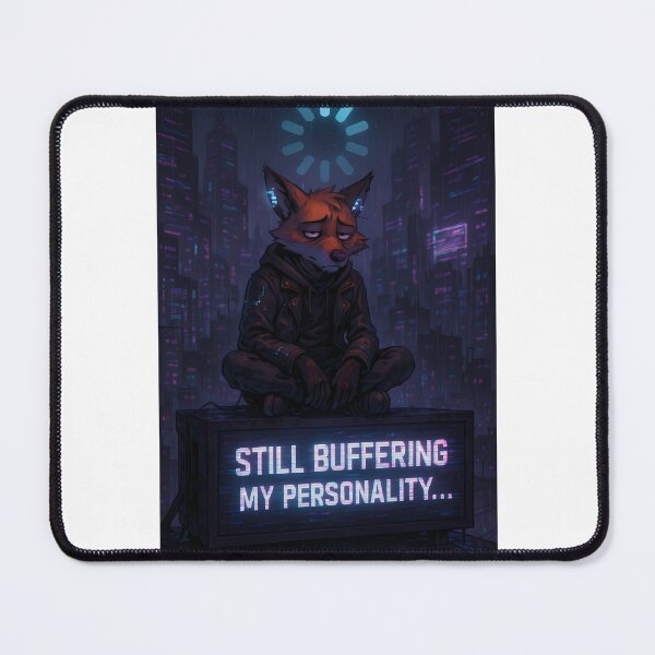 Item preview, Still Buffering My Personality – Cyberpunk ShadowFox designed and sold by ShadowFoxStudio.