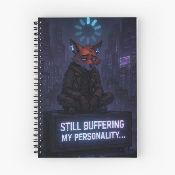 Item preview, Still Buffering My Personality – Cyberpunk ShadowFox designed and sold by ShadowFoxStudio.
