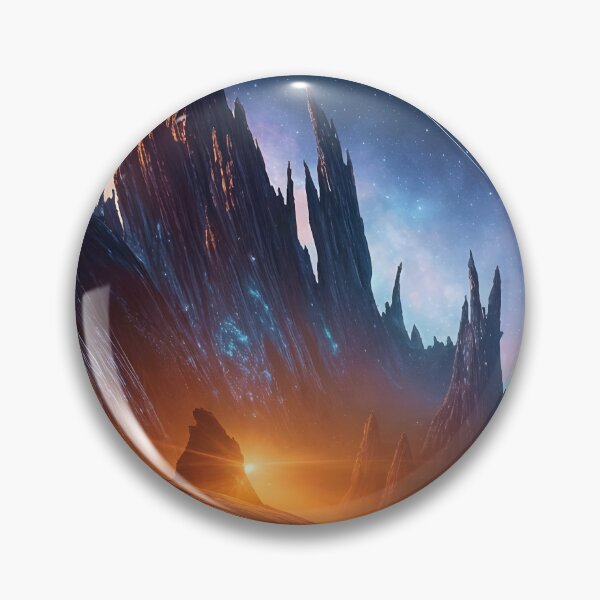 Item preview, Alien Landscape with Jagged Peaks designed and sold by Ink Art Design.