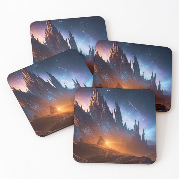 Item preview, Alien Landscape with Jagged Peaks designed and sold by Ink Art Design.