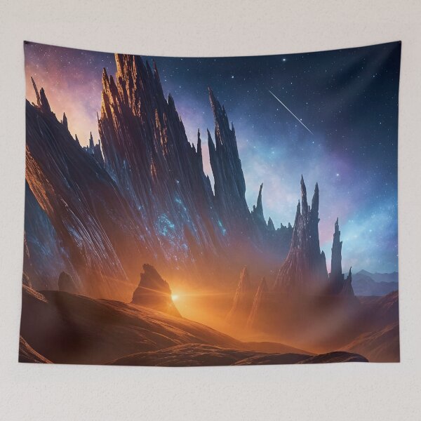 Item preview, Alien Landscape with Jagged Peaks designed and sold by Ink Art Design.
