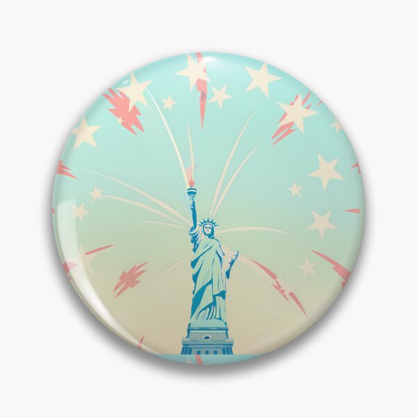 Item preview, Patriotic Statue of Liberty with Exploding Stars designed and sold by ART ATTACK ZONE.
