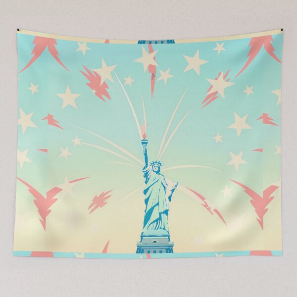 Item preview, Patriotic Statue of Liberty with Exploding Stars designed and sold by ART ATTACK ZONE.