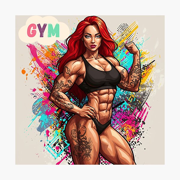 Item preview, Strong Woman Fitness Art . designed and sold by  StickAndStyle .