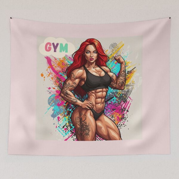Item preview, Strong Woman Fitness Art . designed and sold by  StickAndStyle .