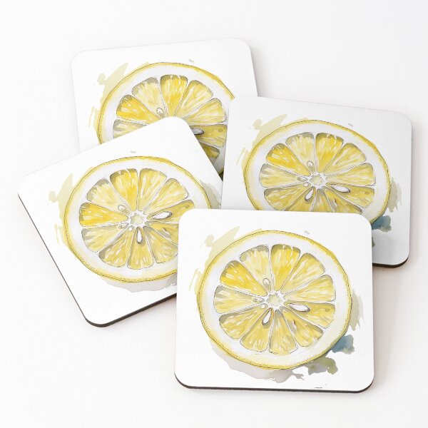 Item preview, Watercolor yellow lemon slice designed and sold by tetibright.
