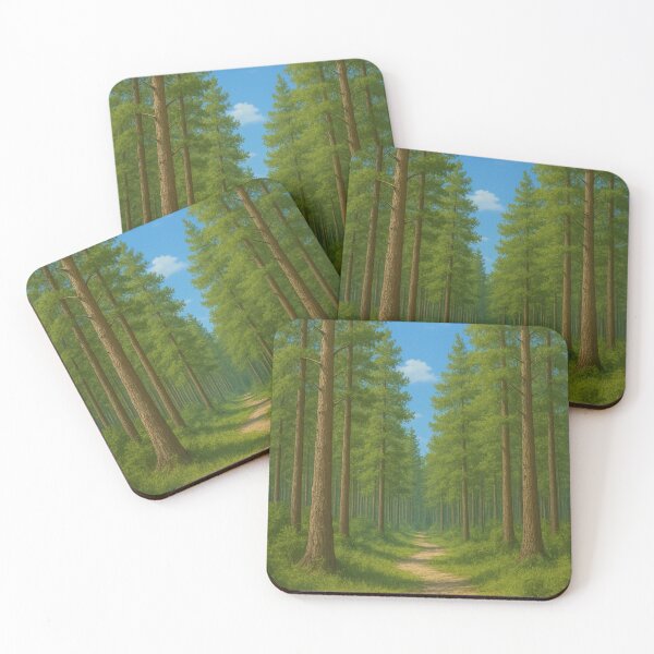 Item preview, Summer Path Through Tall Pines designed and sold by TheWonkyEaselCo.