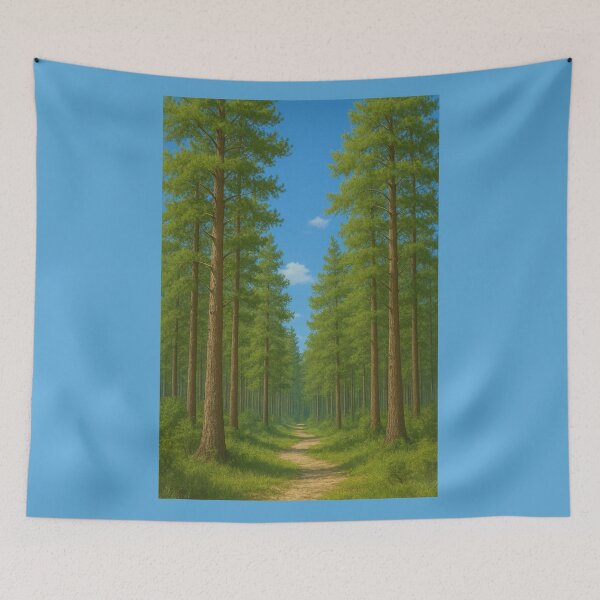 Item preview, Summer Path Through Tall Pines designed and sold by TheWonkyEaselCo.