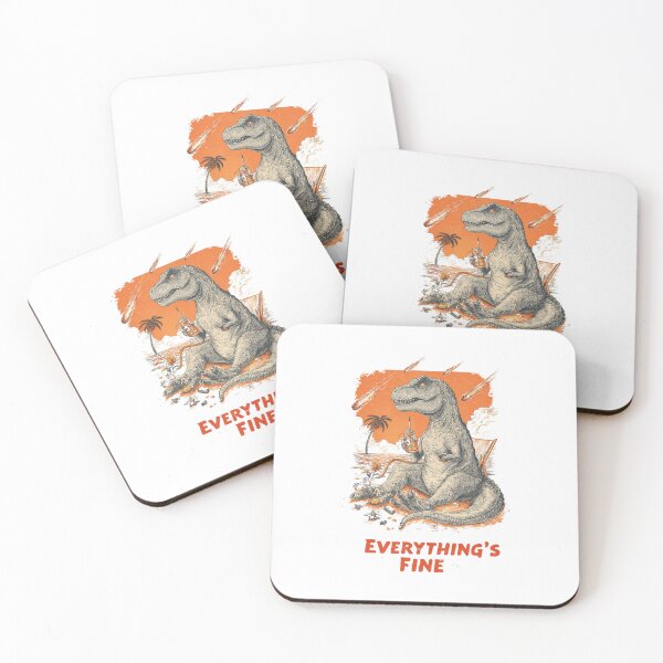 Item preview, Everything’s Fine - T-Rex Beach Apocalypse Design designed and sold by Blurbean.