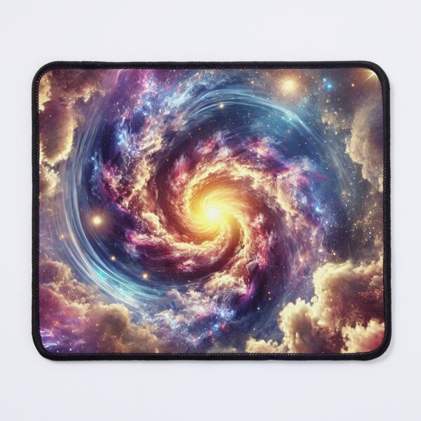 Item preview, Abstract Cosmic Vortex Art, Blue and Gold Galaxy Swirl for Spiritual Energy designed and sold by OandSDesigns23.