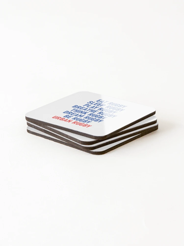 Thumbnail 4 of 5, Coasters (Set of 4), Play Rugby Live Rugby Be Rugby designed and sold by shitpostee.