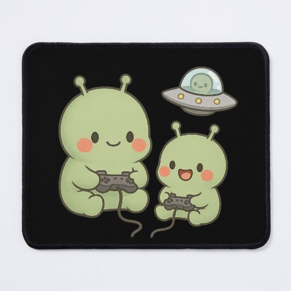 Item preview, Cute Aliens Playing Video Game And UFO designed and sold by YnMstudio25.