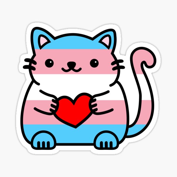 Transgender Pride Flag Kitty Sticker