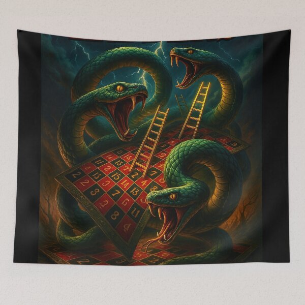 Item preview, Classic Snakes and Ladders Board Game Design designed and sold by Retr0Tshirts.