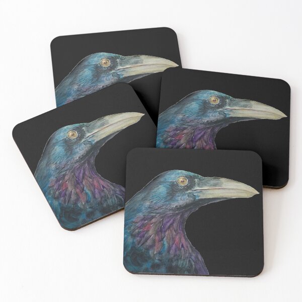 Item preview, Hand painted Watercolor of a raven designed and sold by Bmoony.