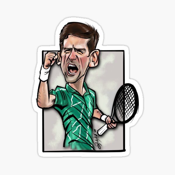Item preview, Caricature Freehand drawing Resembling Novak Djokovic  designed and sold by JeloArt.