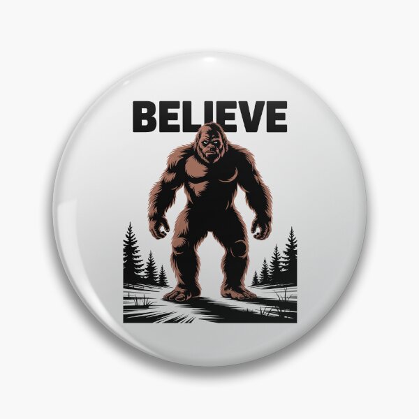 Item preview, Believe in Bigfoot – Funny Sasquatch with Mysterious Forest Illustration designed and sold by paulo silveira.