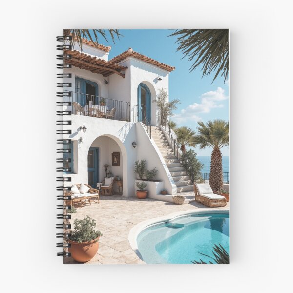 Item preview, Cottage by the Clear Waters – Mediterranean Notebook designed and sold by AlexeyevZurga.