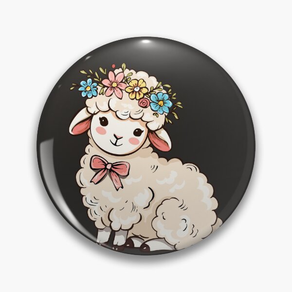 Item preview, Cute Lamb with Flower Crown designed and sold by Mariia Berezhna.