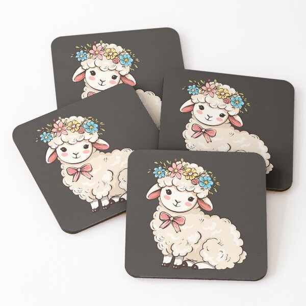 Item preview, Cute Lamb with Flower Crown designed and sold by Mariia Berezhna.