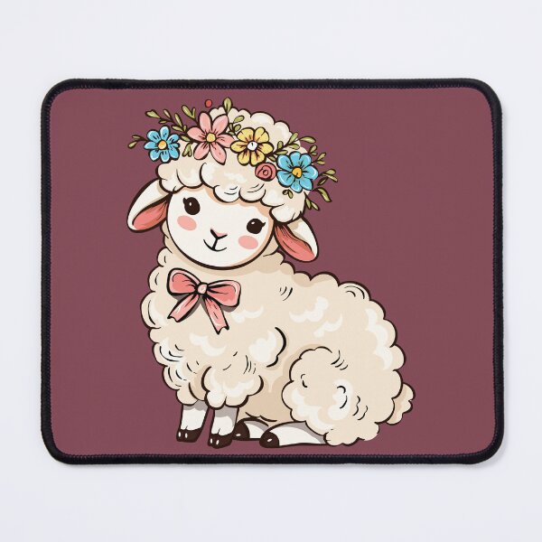 Item preview, Cute Lamb with Flower Crown designed and sold by Mariia Berezhna.